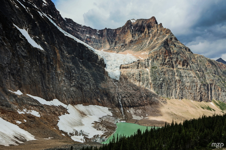 Cavell Meadows and Path of Glacier Trail
Angel Glacier from Cavell Meadows Trail - © Flickr user mzagerp